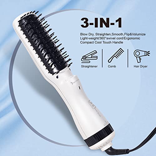 Negative Ion Hair Straightener Brush,Small Hair Dryer Brush With Brush Cases,Hot Hair Brush,Hair Dryer Brush For Short Hair,Blow Dry Brush,Paddle Brush Dryer,One Step Hair Dryer And Volumizer #TOP1