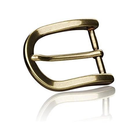 FREDERIC HERMANO Gürtelschnalle Buckle 35mm Metall Messing Antik Cover