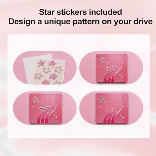 Image of External CD DVD Drive, 0.5″ Ultra Slim USB 3.0 Type-C DVD Player, CD DVD+ /-RW Optical Drive, Portable DVD CD Burner Reader Writer Recorder for Laptop, Desktop, Mac, Windows 11 /10 /8 /7, Linux, Pink
