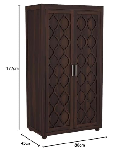 Image of Solid Sheesham Wood Wardrobe Storage | Almirah for Bedroom - Solid Wood Large Cupboard | (D-Walnut)