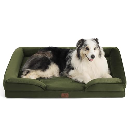Image of Bedsure XL Orthopedic Dog Bed for Extra Large Dogs - Washable XLarge Dog Cat Bed Waterproof, Comfort Dogs Couch Sofa with Washable Removable Cover, Pet Bed with Nonskid Bottom, Moss Green, 42 inch