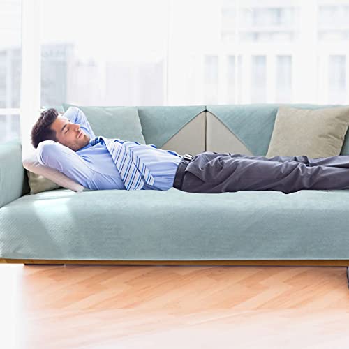 VanderHOME Solid Colour Sofa Cover 1/2/3/4 Seater Waterproof Sofa Cover in Various Sizes Non-slip Furniture Protector Sofa Cover for Dogs 110 * 180cm-aqua blue-seat cover(Only 1 piece - Image 2