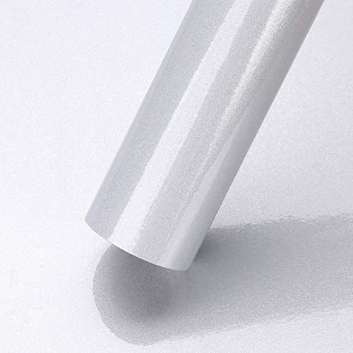 KINLO Papel pintado de cocina gris 80x500 cm PVC pegatina para armario de cocina pegatina impermeable para armario de cocina brillo película decorativa