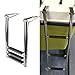 3 Step Boat Ladder, 304 Stainless Steel Telescoping Folding Pontoon Boat Ladder Dock Swim Ladder for Marine Boat Yacht