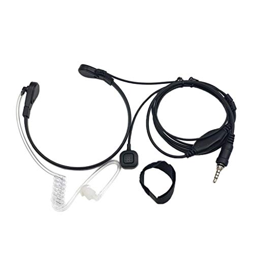 Auricular con micrófono de garganta y tubo acústico para walkie talkie