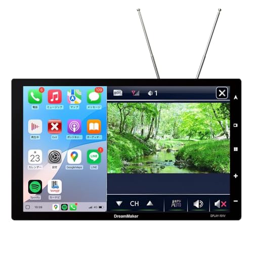 DreamMaker tZOer fBXvCI[fBI 10.1C` IPS |[^u Netflix YouTubelbg悪ς CarPlay Android Auto obNJΉ 12V 24V Android13 Blu