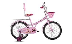 BSA Champ Flora, 20 inches Wheel Size, Steel Frame 18 inches, Basket and Carrier Freeride Bicycle for Girl with Cantilever Brake for Girl (Pink, Under 13 Years)