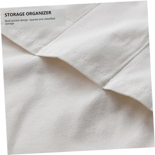 Bolsa de almacenamiento colgante de lino con multi-bolsillos para el reposabrazos del sofá 5