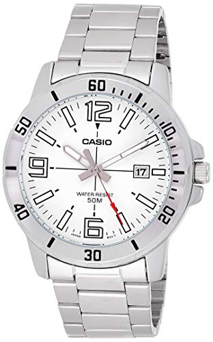 Casio MTP-VD01D-7BV Men's Enticer Stainless Steel White Dial Casual Analog Sporty Watch