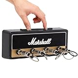 マーシャル キーハンガー アンプ型キーホルダー JCM800 2.0 アルミ合金製 壁掛け設置 ロック風デザイン プラグ型キーチェーン4本付属 鍵収納 おしゃれ 玄関 室内 （ブラック）