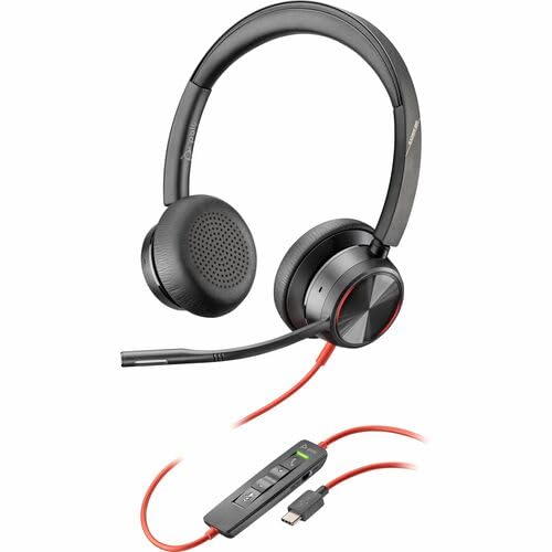Poly Blackwire 8225 Headset - Microsoft Teams Certification - Stereo - USB Type C - Wired - 32 Ohm - 20 Hz - 20 kHz - Over-the-head - Binaural - Supra-aural - 7.19 ft Cable - Noise Cancelling Micropho