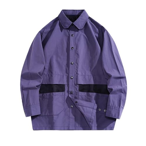 Chemise homme casual ample avec manches longues vêtement de travail mi-saison confortable