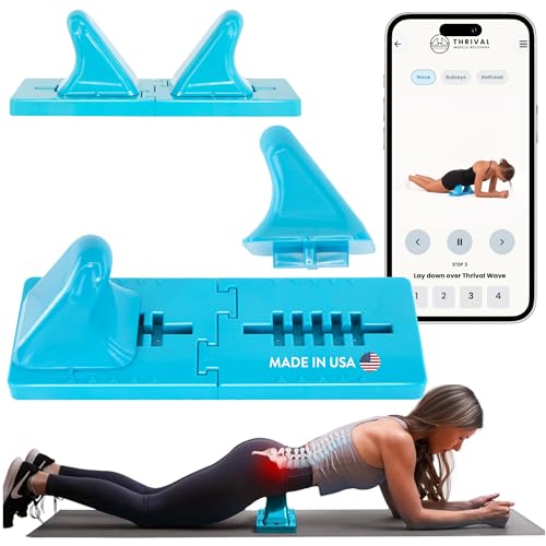 Thrival Wave - Fully Adjustable Psoas, Back and Hip Flexor Muscle Release Tool for Deep Tissue, Trigger Point Massage (Blue)  Made in USA