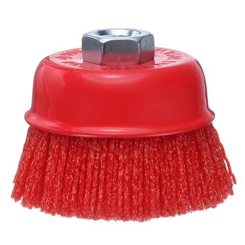 Image of HARFINGTON 3 inch Nylon Filament Wire Wheel Cup Brush for Angel Grinders with 5 /8 inch-11 Threaded Arbor, Abrasive Wire Brushes Set for Rust /Corrosion /Paint Removal and Scrub Surfaces