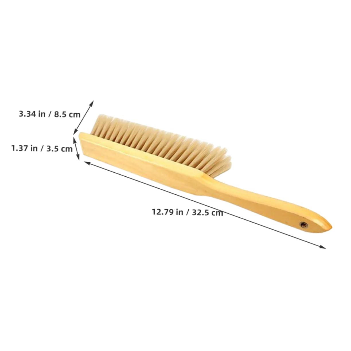 FRCOLOR Soft Bristle Hand Broom with Wood Handle Durable Brush for Cleaning Beds Tables Cabinets and Appliances Versatile Household Tool for Easy Dust Removal