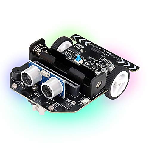 Freenove Micro:Rover Kit for BBC micro:bit (Not Contained), Obstacle Avoidance, Light-tracing, Line-tracking, Remote Control, Playing melody, Colorful lights, Rich Projects, Blocks and Python Code