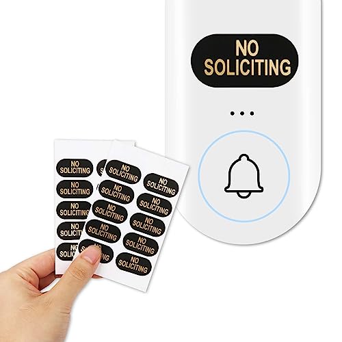 20St No Soliciting Schild Aufkleber, 3,05 x 1,5cm Wasserfest No Soliciting Aufkleber Wetterfest No Soliciting Schild für Haus Büro (Schwarz, Golden)