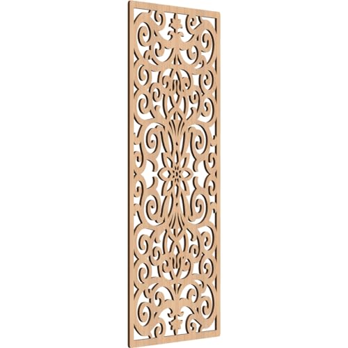 Image of 23 3 /8 inchW x 59 3 /8 inchH x 3 /8 inchT Buel Decorative Fretwork Wood Wall Panels, Hickory