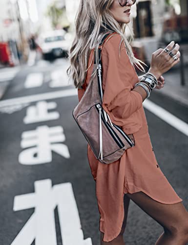 Image of Women's Swimsuit Cover up,Silky Button Down Shirt Midi Dress Kimono,Summer Bathing Suit Beach Coverups for Women (CP-Aline)