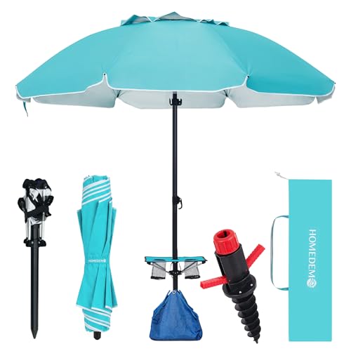 HOMEDEMO 8FT Large Beach Umbrella with Weight Bag...