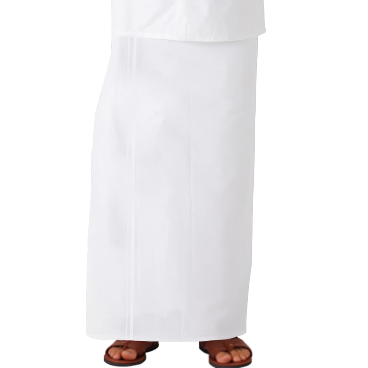 Men's 100% Pure Cotton White Casual Style Lungi in Size 2 Mtrs Single Dhothi/Lungi- Pack of 1-picture-41