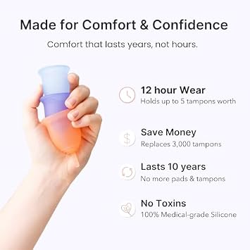 Lena First Period Kit for Girls 9-12 | First Period Kit for Tweens and Teen | Includes Cute Period Pouch for School, Wipes, Menstrual Cup, Feminine Wash, Period Cup Sanitizer