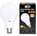 CLAR - Lampadina a LED E27 24W (Equivalente a 150W-200W) Lampadina LED Potenti, Lampada LED E27, Luce Calda 3000ºK (Pack 1)
