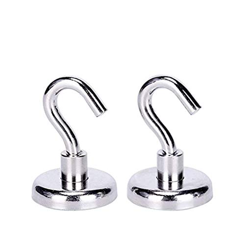 H Yanka 75LB Super Strong Neodymium Magnetic Hooks,Indoor/Outdoor Magnet Hooksï¼ˆPack of 2ï¼‰Purpose Indoorã€Outdoorã€Kitchenã€Bathroomã€Bedroomã€Garageã€Lockers ã€Officeã€Car