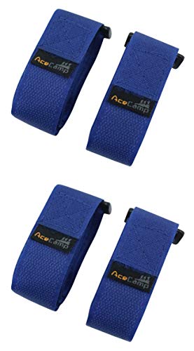 AceCamp 2 pares (4 piezas) de correas de embalaje de 2,5 x 30 cm, correa de fijación multiuso, 2 unidades para bicicleta, deporte, azul, 91269