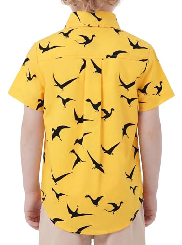 Image of Boys Hawaiian Button Down Shirt, Pure Combed Cotton Short Sleeve Size 3-15Y