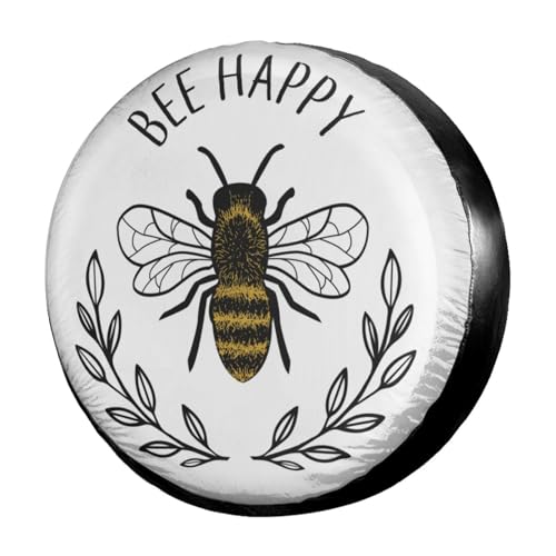 Image of Bee Spare Tire Cover Dust-Proof Wheel Tire Cover Fit Trailer, RV, SUV and Many Vehicle 17 Inch