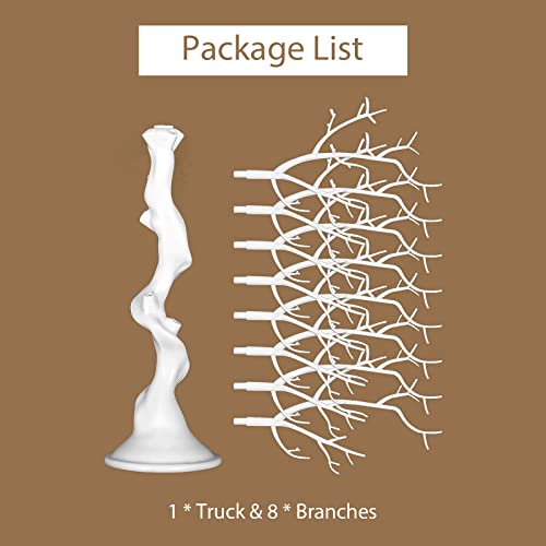 Sziqiqi Dekobaum Weiß für Hochzeit Deko: 58cm Künstlicher Wunschbaum für Hochzeit Tisch Deko - Abziehbarer Äste und Zweige Deko für Fensterbank Wohnzimmer Innen Party Dekoration