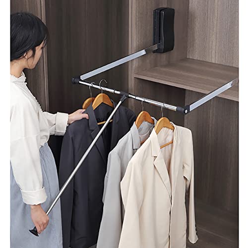 Tringle de penderie rabattable avec vérin hydraulique pour meuble dressing