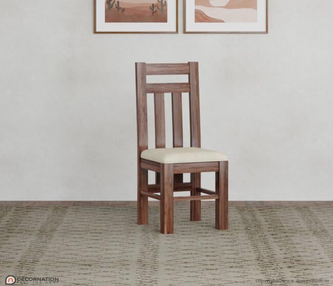 Image of DecorNation Lorina Solid Wooden 6 Seater Dining Table Set with Chairs | Large Rectangular Dining Table | Modern Contemporary Dining Furniture for Home