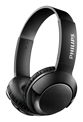 Philips BASS+ On Ear Wireless Bluetooth Headphones with Mic - Black