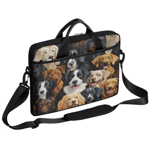 Funda para laptop de 15 pulgadas con diseño vintage de perros, maletín delgado para negocios y mensajería, ideal para mujeres y hombres, para trabajo, oficina y viajes