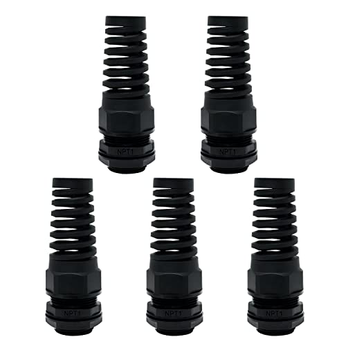 Presse-étoupe NPT IP68 LeMotech en nylon noir étanche pour câbles de 18 à 25 mm - Lot de 5
