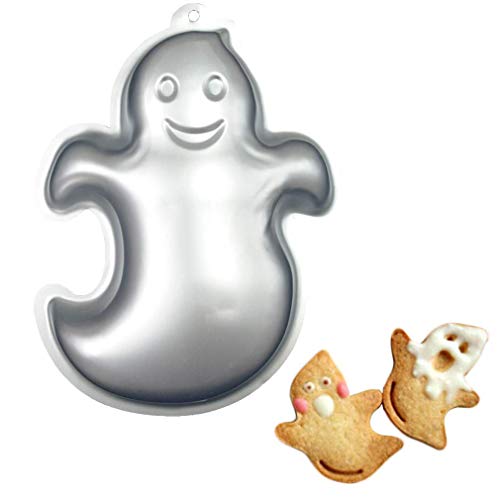 Image of Ulalaza 3D Ghost Cake Mold Halloween Aluminum Baking Mould Nonstick DIY Baking Tools