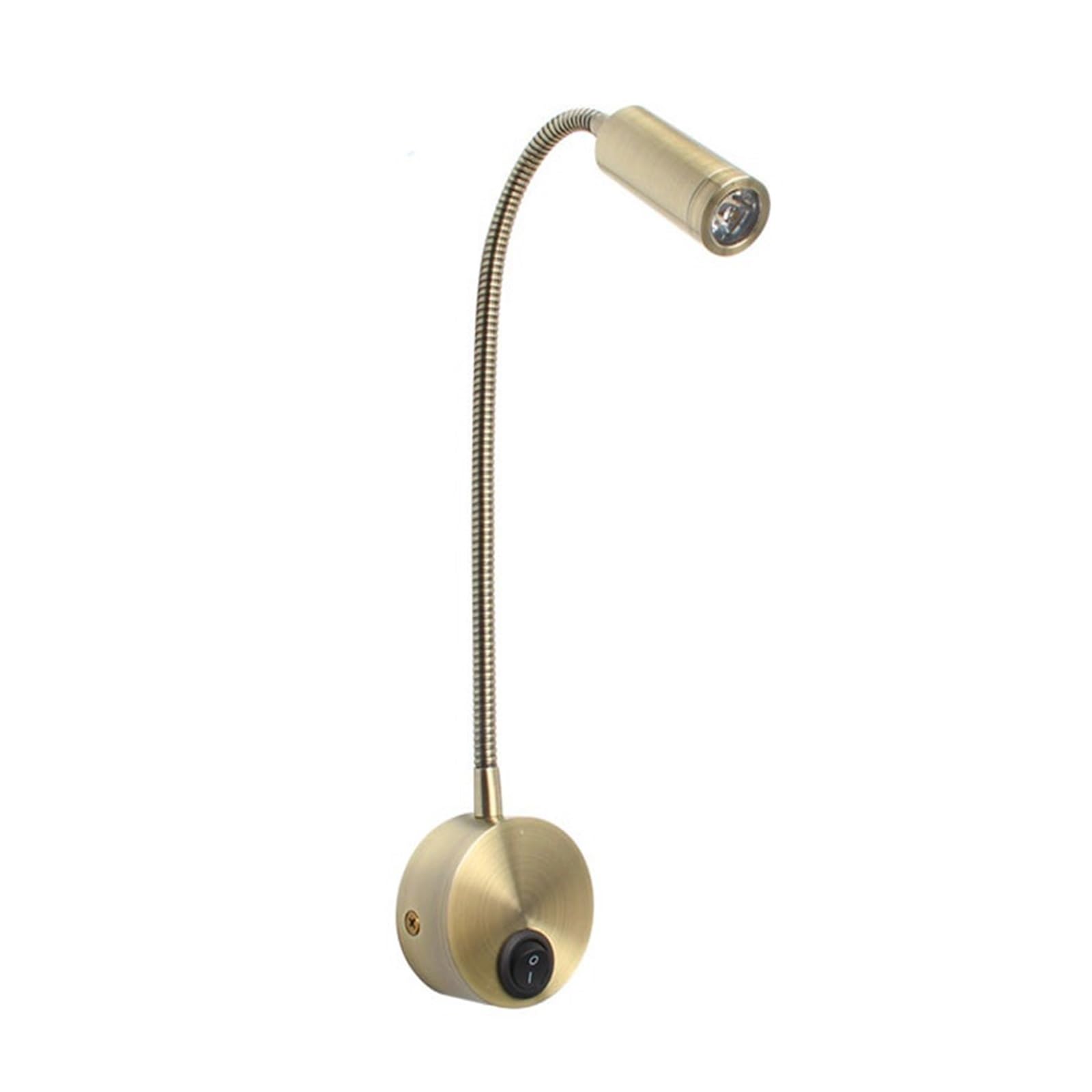 Lampka Do Czytania LED 3W, Czarno-biało-srebrna, Lampa Ścienna Z Gęsią Szyją, Zagłówka Łóżka, Biurka, 4000K, Przełącznikiem Przy Łóżku, Nocna Elastyczna Regulacja(4000K,Bronze with switch)