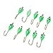 Ylwxzenith 10Pcs Ice Fishing Jigs Barbed Winter Jigging Lures Mini Hooks Accessories Green Tadpole Shape with Storage Box, High Carbon Steel Material, Vivid Lifelike Pattern, Cutting and