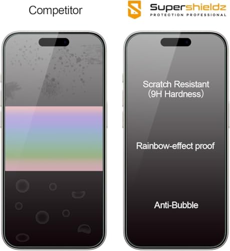 Supershieldz (2 Pack) Designed for iPhone 15 Pro (6.1 inch) Tempered Glass Screen Protector with (Easy Installation Tray) Anti Scratch, Bubble Free by Supershieldz - Used condition - Image 2