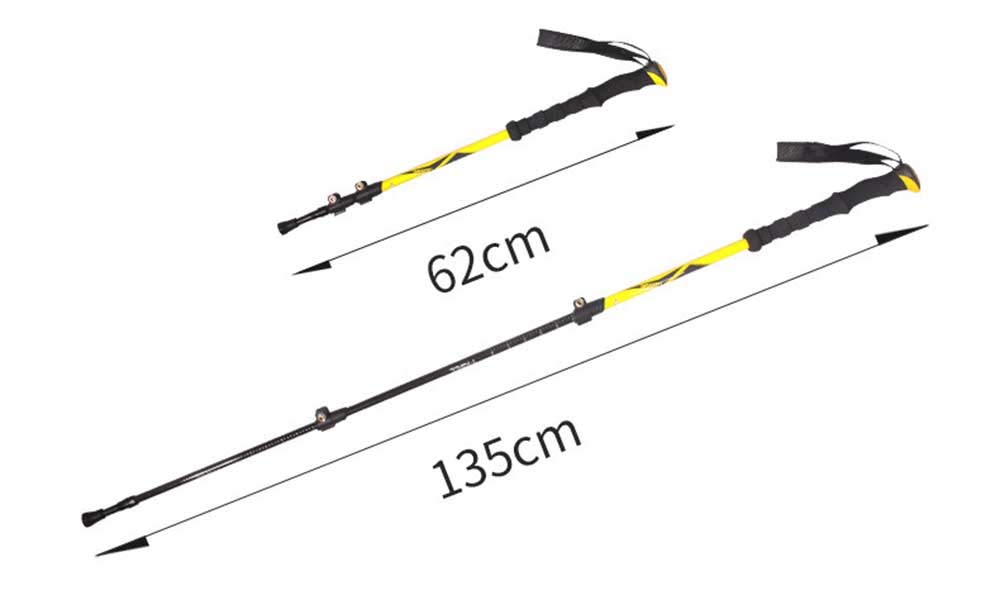Bastones De Senderismo Material De Fibra De Carbono Ultraligero, Tecnología De Tejido Multidimensional, Mango De Nylon Resistente Al Desgaste, con Bolsa De Escalada