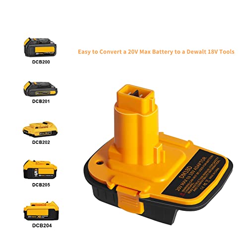 Battery Adapter Dm18D With Usb,Compatible With Dewalt 18V Tools.convert For Dewalt 20V & For Milwaukee M18 Lithium Battery To Nicad & Nimh Battery Tools (1 Pack) #TOP4