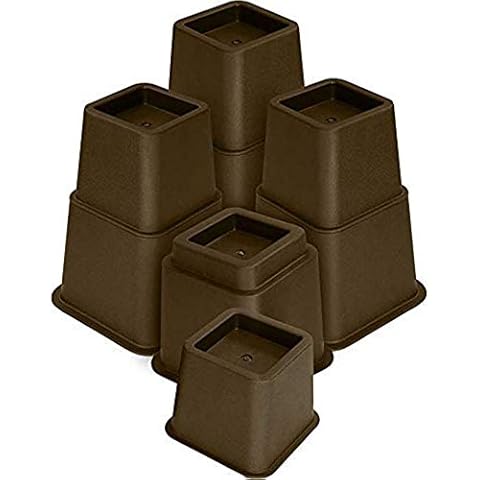 HomeRoots Verstellbare Möbelbeine, 7,6 cm, 12,7 cm oder 20,3 cm, braun, robuster Kunststoff Cover