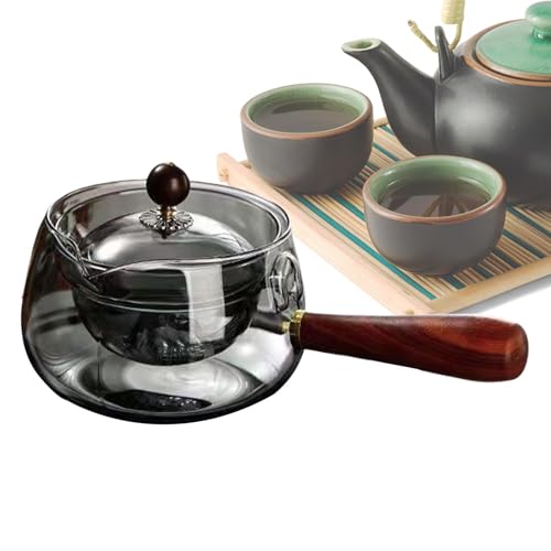 shpuuyy Bouilloire à thé transparente – Capacité de 500 ml – Grande théière rotative – Amovible passe au lave-vaisselle – Théière à thé pour la floraison, le thé en vrac