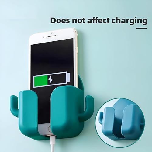 Image of FreshDcart Wall Mounted Mobile Charging Holder & Desktop Mobile Stand Combo Pack of 2 | ABS Phone & Remote Organizer with 2 Compartments | Self-Adhesive Mobile Holder for Home, Office & Bedroom