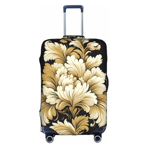 Housse valise voyage élastique blanche motif damassé taille M