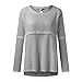 Womens Casual Long Sleeve Shirts Crewneck Loose T Shirt Hollow Out Knit Tee Tops Pullover Hoodie Sweaters for (Grey, M)
