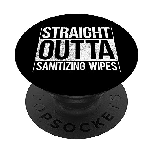 Lingettes désinfectantes Straight Outta PopSockets PopGrip - Support et Grip pour Smartphone/Tablette avec un Top Interchangeable