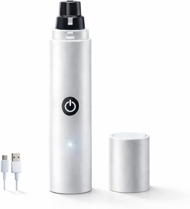 GajetNest Professional Pet Nail Grinder for Dogs and Cats, 2 Speed LED Light USB Fast Charging Low Vibration, Quiet, Cordless Ergonomic Long Lasting Battery, Safety Guard Travel Size